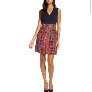 NWT 1901 Plaid & Tweed Mixed Media Dress